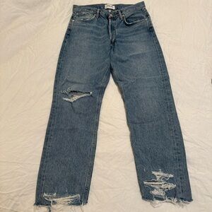 Agolde Jamie Medium Wash Distressed Jeans
